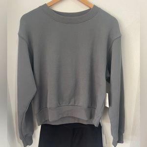 Beyond yoga work from home cropped cozy fleece sweatshirt